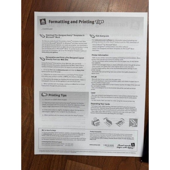 Avery 8869 BUSINESS Cards Print to Edge 2 Sided Clean Edge Inkjet 120 Cards - Picture 3 of 8